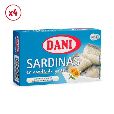 Sardinhas em óleo de girassol 120g x 4 pcs.