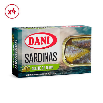 Sardines à l'huile d'olive 120 gr. x 4 u.