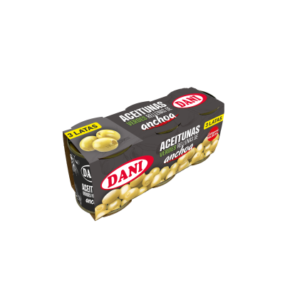 Aceitunas verdes rellenas de anchoa (3 latas) 120g x 1 ud.