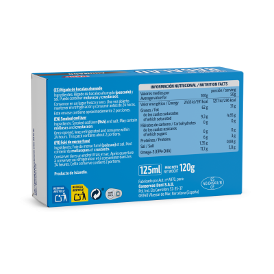 Hígado de bacalao ahumado 120g  x Pack 4 ud.