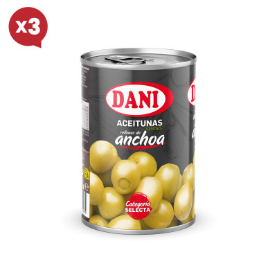 Olives farcies aux anchois 350 ml x 3 u.