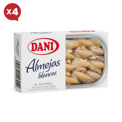 Almejas francesas blancas al natural x Pack 4 ud.