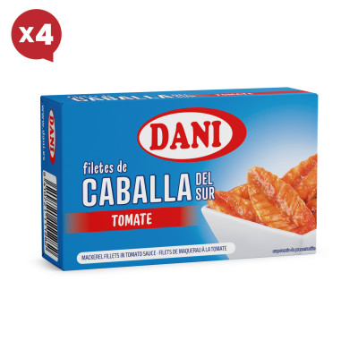 Filetes de caballa en tomate 125g x Pack 4 ud.