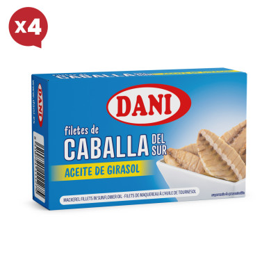 Filetes de Caballa en aceite girasol 125g x Pack 4 ud.