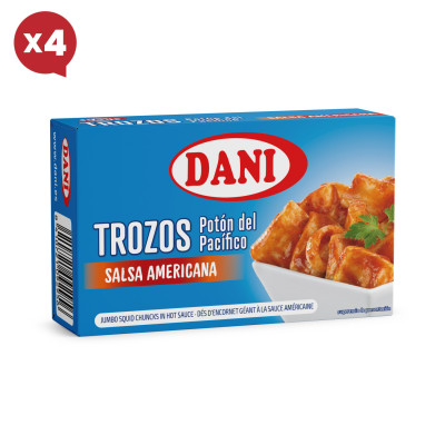 Trozos de Potón del Pacífico en salsa Americana 111g x pack 4 ud.