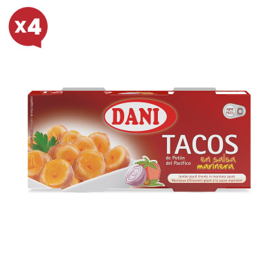 Tacos de Potón en salsa marinera 156g (bipack) x Pack 4 ud.