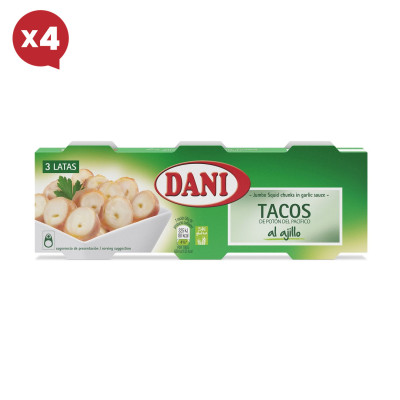 Tacos de Potón al ajillo 240g (tripack) x Pack 4 ud.