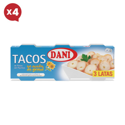 Tacos de Potón en aceite de girasol 240g (tripack) x Pack 4 ud.