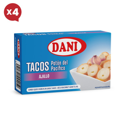 Tacos de Calmar Géant à l'ail 111g x Pack 4 u.