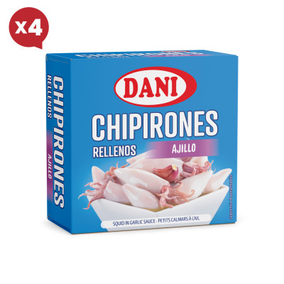 Chipirones rellenos al ajillo 148g x Pack 4 ud.