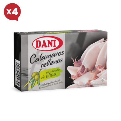 Calamares rellenos en aceite de oliva 111g x Pack 4 ud.