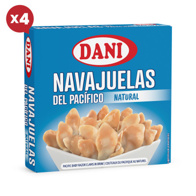 Couteaux de mer du Pacifique au naturel 111g x Pack 4 u.