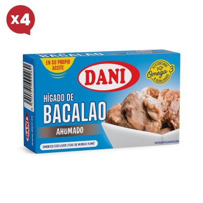 Hígado de bacalao ahumado 120g  x Pack 4 ud.