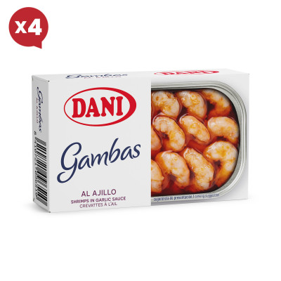 Camarões com alho 111g x Pack 4 u.