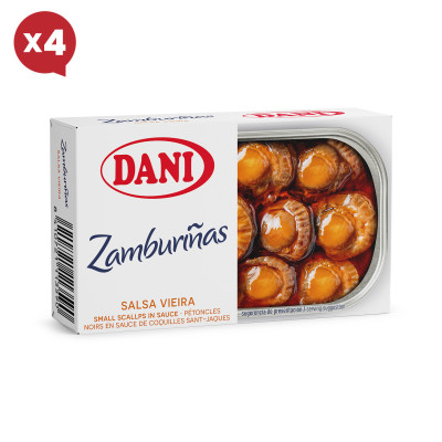 Zamburiñas en salsa vieira 111g x Pack 4 ud.