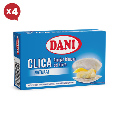 Amêijoas brancas naturais clica x Embalagem 4 pcs.