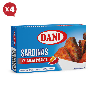 Sardinhas em molho picante 120g x 4 pcs.