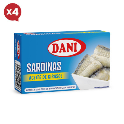 Sardinhas em óleo de girassol 120g x 4 pcs.