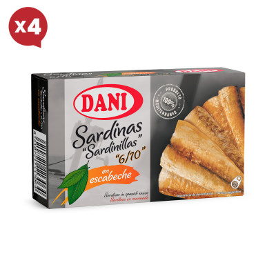 Sardinhas 6-10 em escabeche 90g x Pack 4 u.