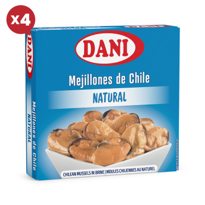 Mexilhões naturais 111g x Pack 4 u.