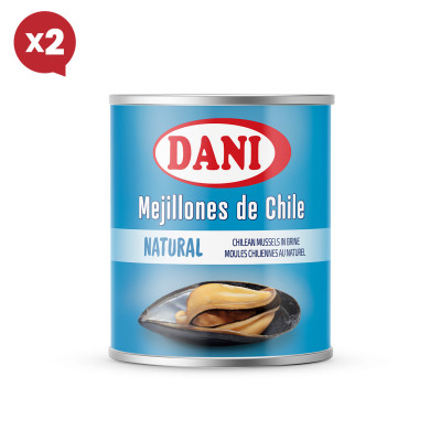 Mejillones al natural 184g x Pack 2 ud.