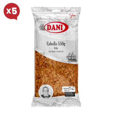 Cebolla frita 550g x Pack 5 ud.