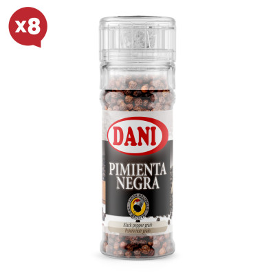 Pimienta negra grano con molinillo 45g x Pack 8 ud.