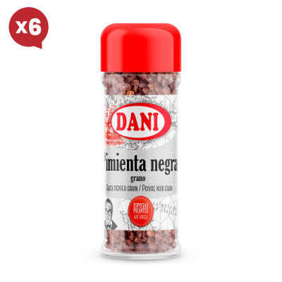 Black Peppercorns 45g x Pack 6 u.