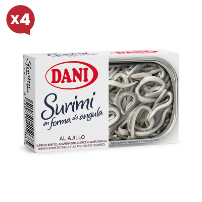 Surimi de meixão com alho em óleo de girassol 110g x Pack 4 u.