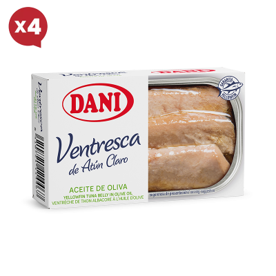 Ventresca de atum albacora em azeite de oliva 111g x Pack 4 u.