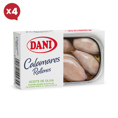 Calmars farcis à l'huile d'olive 111g x Pack 4 u.