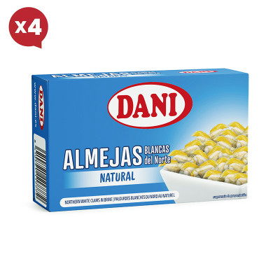 Almejas blancas del Norte al natural 111g  x Pack 4 ud.