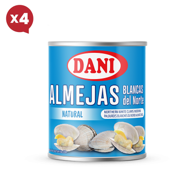 Almejas blancas del Norte al natural 185g x Pack 4 ud.