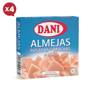 Almejas rosadas (machas) al natural 111g x Pack 4 ud.