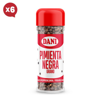 Black Peppercorns 45g x Pack 6 u.