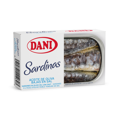 Sardinas en aceite de oliva (bajas en sal) 120g x 1 ud.