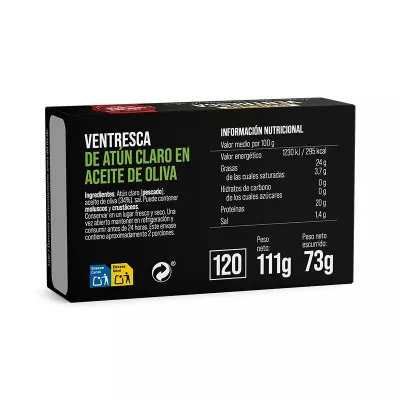 Ventresca de Thon clair à l’huile d’olive 111g SLL x 1 u.