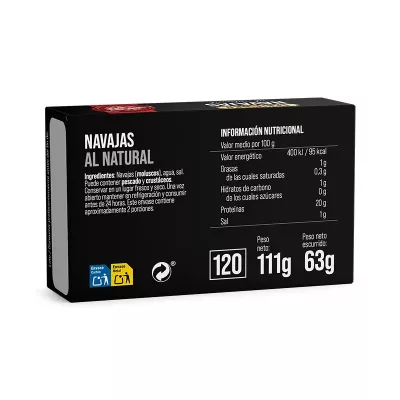 Navajas al natural 111g SLL x 1 ud.