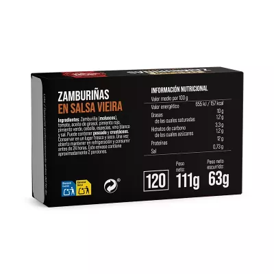 Zamburiñas en salsa vieira 111g SLL x 1 ud.