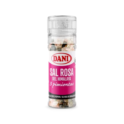 Sel rose de l'Himalaya avec 3 Poivres 80g x 1 u. Sel rose de l'Himalaya avec 3 Poivres 80g x 1 u.