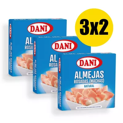 Almejas rosadas (machas) al natural 111g  3x2