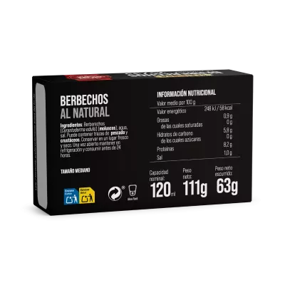 Berberechos 25-35 al natural SLL 111g x 1 ud. Berberechos 25-35 al natural SLL 111g x 1 ud.