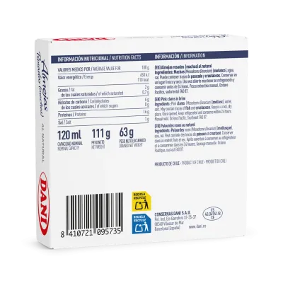 Almejas rosadas (machas) al natural 111g
