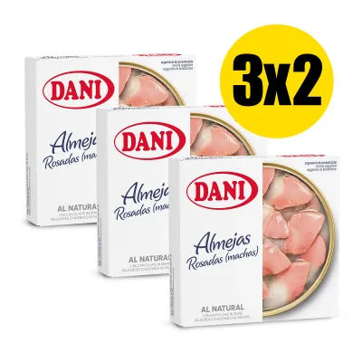 Almejas rosadas (machas) al natural 111g x 3 ud.