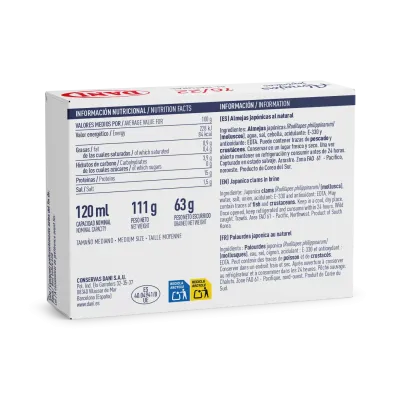 Almejas Japónicas 16/22 al natural 111g x 1 ud.