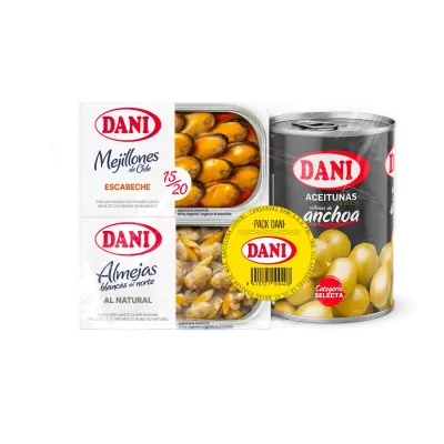 Pack aperitivo Vilassar (mexilhões + amêijoas + azeitonas) x 1 u.