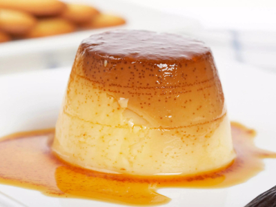 Flan de piñones