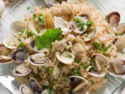 Risoto con almejas